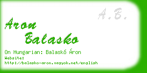 aron balasko business card
