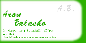 aron balasko business card